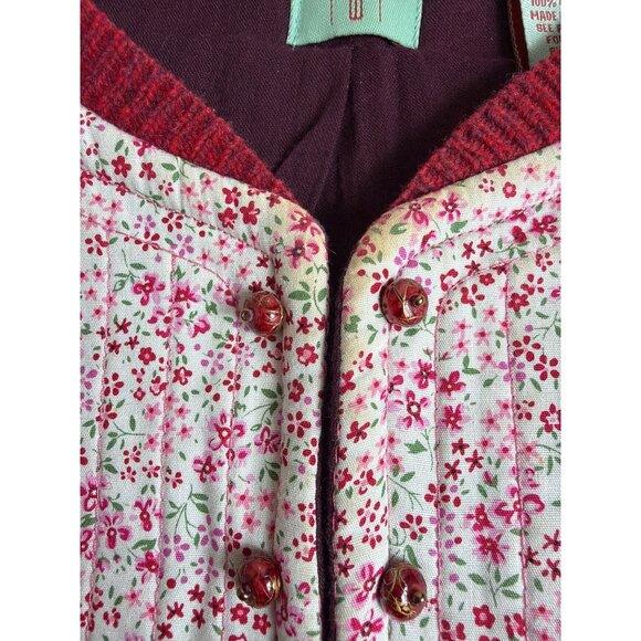 Moth Anthropologie Wool Blend Floral Yoke Cardigan Size Medium - Picture 12 of 16